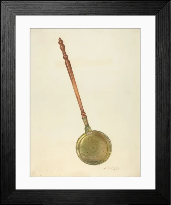 Framed Print : Bed Warming Pan, 1935 / 1942. Creator: Sarkis Erganian Framed Print : Bed Warming Pan, 1935 / 1942. Creator: Sarkis Erganian