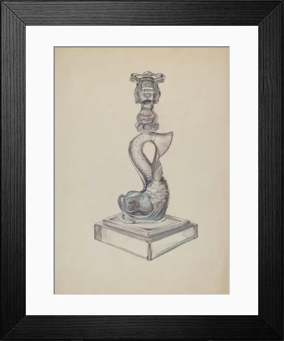 Framed Print : Candlestick, c. 1936. Creator: Roberta Elvis Framed Print : Candlestick, c. 1936. Creator: Roberta Elvis