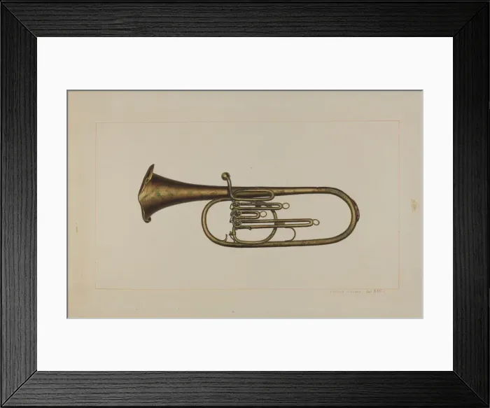 Framed Print : Baritone Horn, c. 1938. Creator: Edward L Loper Framed Print : Baritone Horn, c. 1938. Creator: Edward L Loper