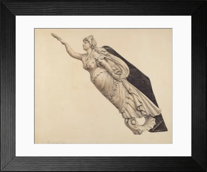 Framed Print : Belle of Oregon Figurehead, c. 1939. Creator: Elisabeth Fulda Framed Print : Belle of Oregon Figurehead, c. 1939. Creator: Elisabeth Fulda
