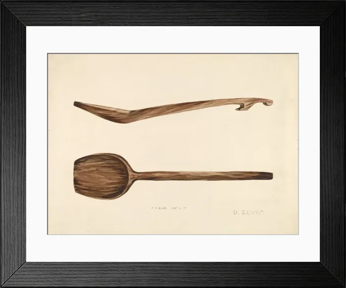 Framed Print : Bishop Hill: Wooden Spoon, c. 1936. Creator: Roberta Elvis Framed Print : Bishop Hill: Wooden Spoon, c. 1936. Creator: Roberta Elvis