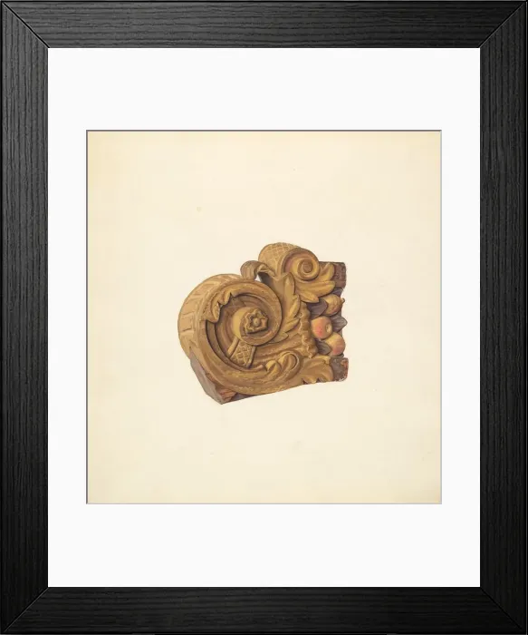 Framed Print : Billethead from a Rockport Schooner, c. 1938. Creator: Betty Fuerst Framed Print : Billethead from a Rockport Schooner, c. 1938. Creator: Betty Fuerst