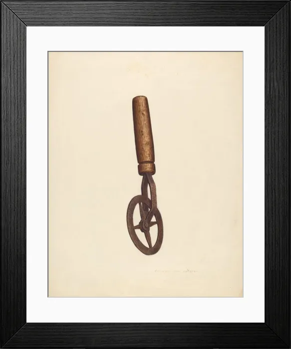 Framed Print : Blacksmiths Measuring Wheel, c. 1939. Creator: Edward L Loper Framed Print : Blacksmiths Measuring Wheel, c. 1939. Creator: Edward L Loper