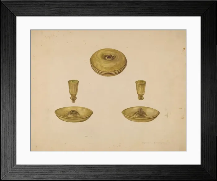 Framed Print : Candlestick, c. 1938. Creator: Mary Fitzgerald Framed Print : Candlestick, c. 1938. Creator: Mary Fitzgerald