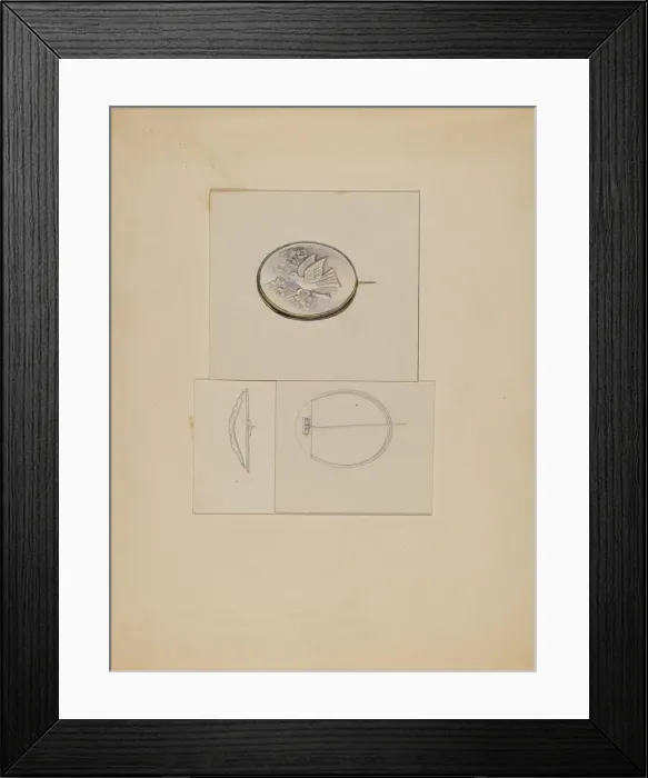 Framed Print : Brooch, c. 1936. Creator: John Dieterich Framed Print : Brooch, c. 1936. Creator: John Dieterich