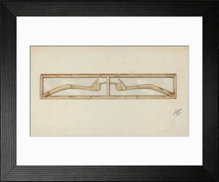 Framed Print : Carved Transom, c. 1937. Creator: Lawrence Flynn Framed Print : Carved Transom, c. 1937. Creator: Lawrence Flynn