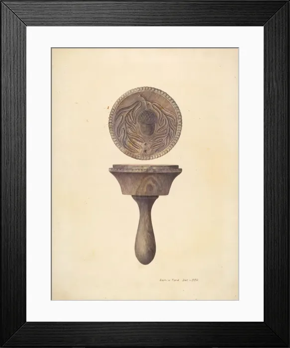 Framed Print : Butter Mold, c. 1939. Creator: Samuel W. Ford Framed Print : Butter Mold, c. 1939. Creator: Samuel W. Ford