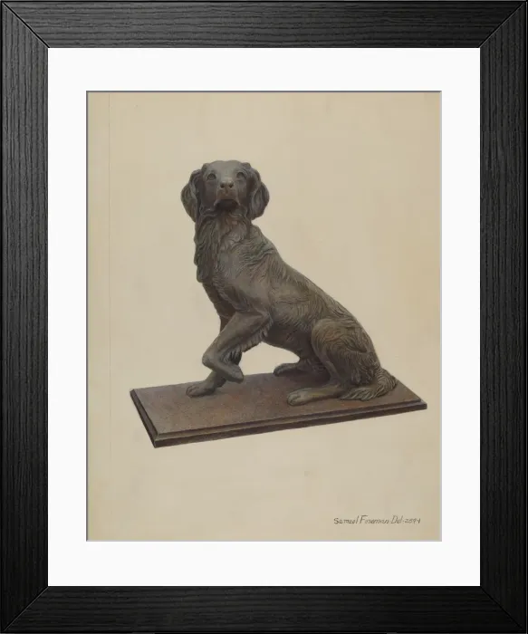 Framed Print : Cast Iron Dog, c. 1938. Creator: Samuel Fineman Framed Print : Cast Iron Dog, c. 1938. Creator: Samuel Fineman