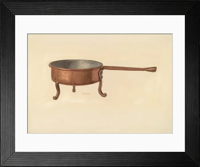 Framed Print : Bishop Hill: Copper Skillet, c. 1938. Creator: Bisby Finley Framed Print : Bishop Hill: Copper Skillet, c. 1938. Creator: Bisby Finley