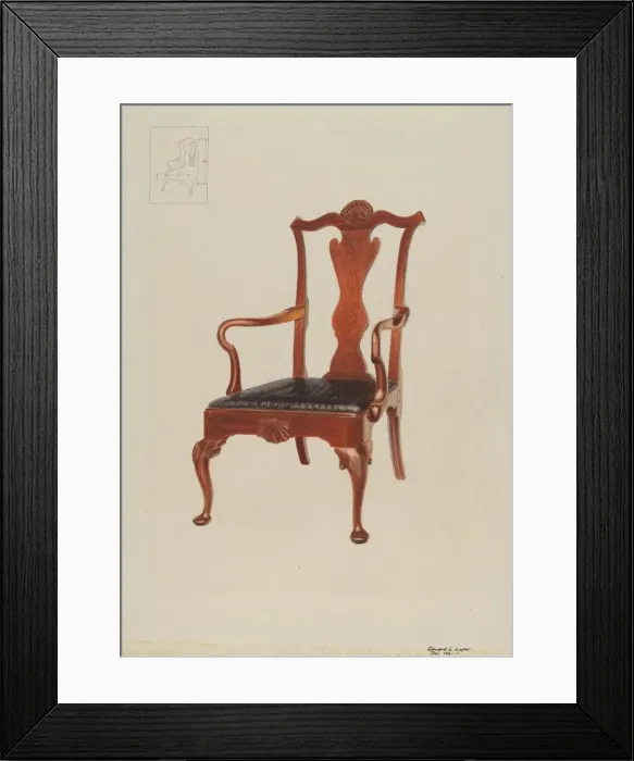 Framed Print : Armchair, c. 1936. Creator: Edward L Loper Framed Print : Armchair, c. 1936. Creator: Edward L Loper