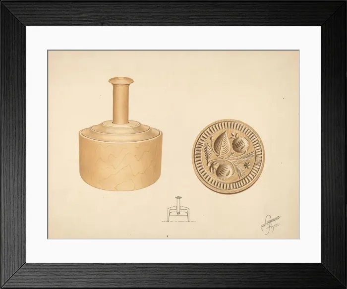 Framed Print : Butter Mold - Burr Design, c. 1937. Creator: Lawrence Flynn Framed Print : Butter Mold - Burr Design, c. 1937. Creator: Lawrence Flynn