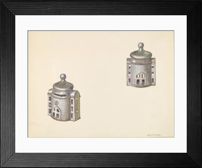 Framed Print : Byzantine Dome Coin Bank, c. 1938. Creator: William O. Fletcher Framed Print : Byzantine Dome Coin Bank, c. 1938. Creator: William O. Fletcher