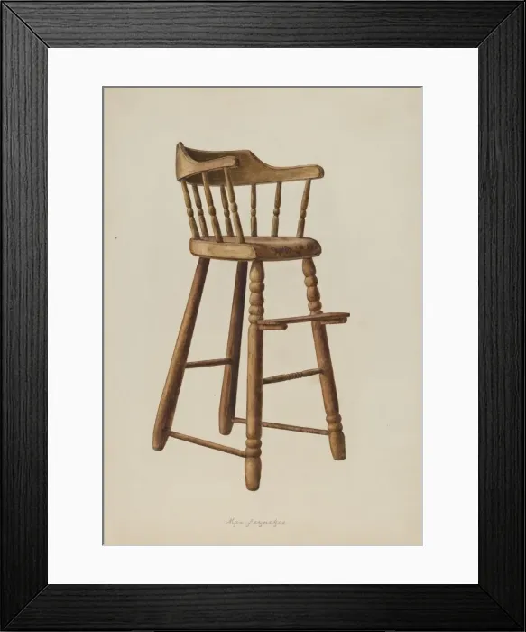 Framed Print : Baby High Chair, 1938. Creator: Max Fernekes Framed Print : Baby High Chair, 1938. Creator: Max Fernekes