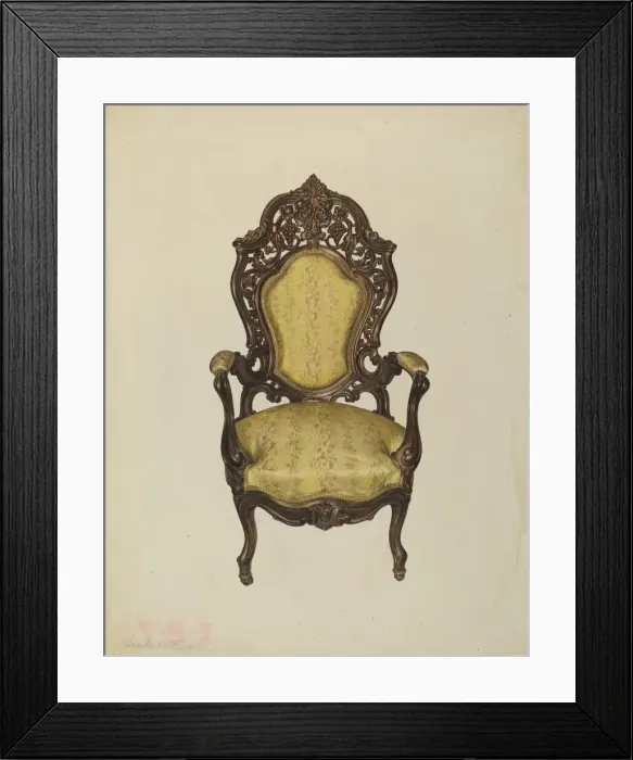 Framed Print : Armchair, c. 1937. Creator: Elisabeth Fulda Framed Print : Armchair, c. 1937. Creator: Elisabeth Fulda