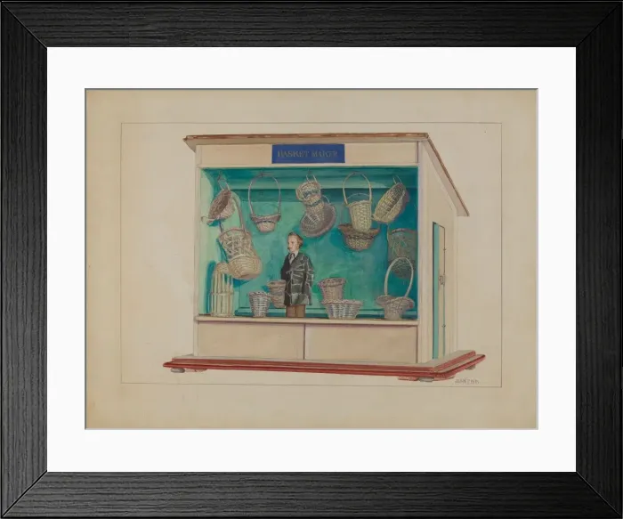 Framed Print : Basket Makers Store, c. 1936. Creator: John Fisk