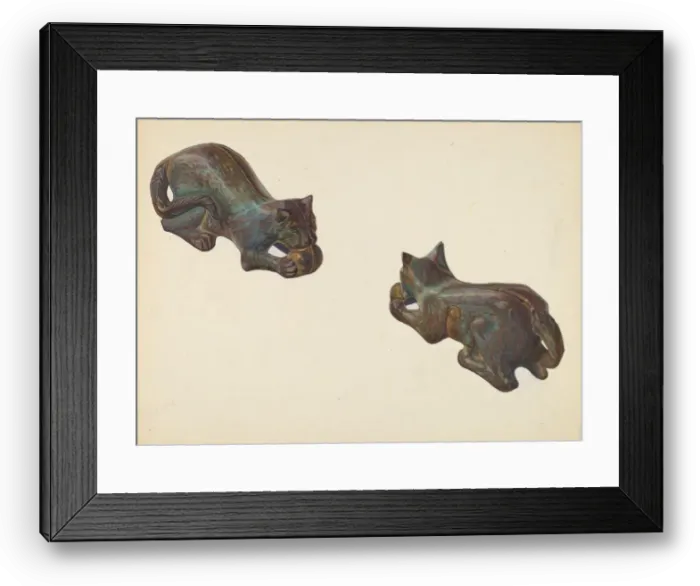 Framed Print : Cat and Ball Coin Bank, c. 1939. Creator: William O. Fletcher Framed Print : Cat and Ball Coin Bank, c. 1939. Creator: William O. Fletcher