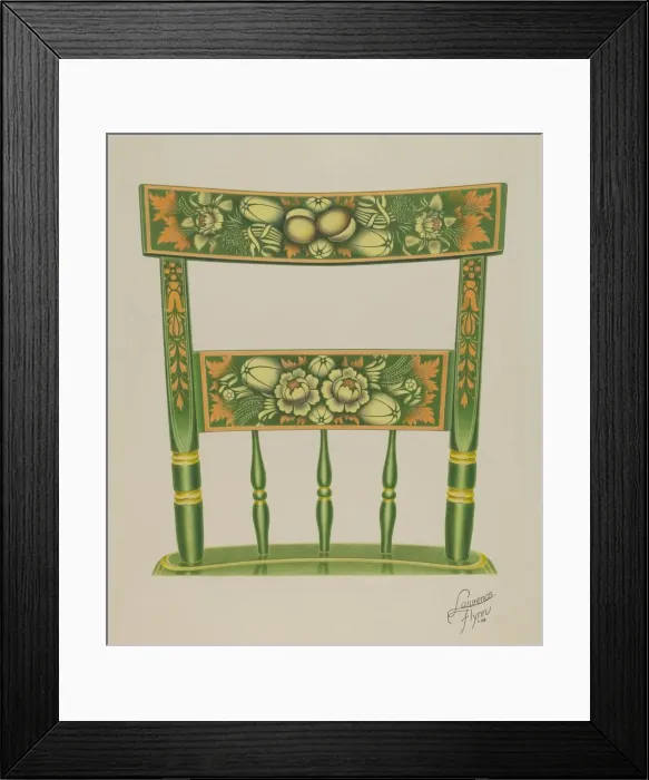 Framed Print : Back of Stencilled Chair, 1938. Creator: Lawrence Flynn Framed Print : Back of Stencilled Chair, 1938. Creator: Lawrence Flynn