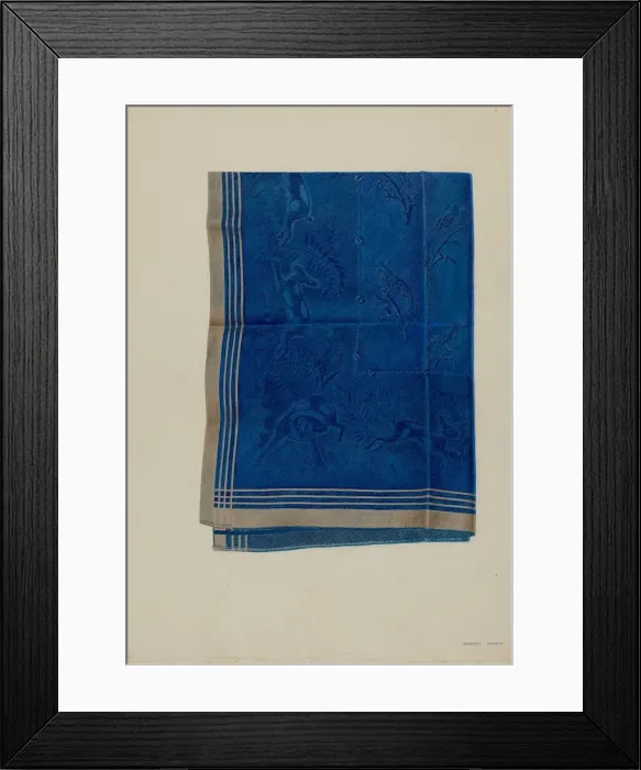 Framed Print : Blue Silk Scarf, c. 1937. Creator: Samuel Faigin Framed Print : Blue Silk Scarf, c. 1937. Creator: Samuel Faigin