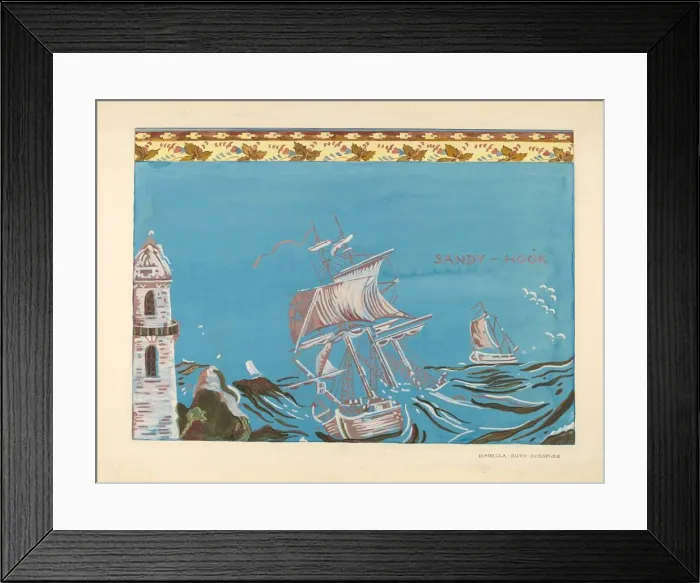 Framed Print : Bandbox Design, c. 1937. Creator: Isabella Ruth Doerfler Framed Print : Bandbox Design, c. 1937. Creator: Isabella Ruth Doerfler