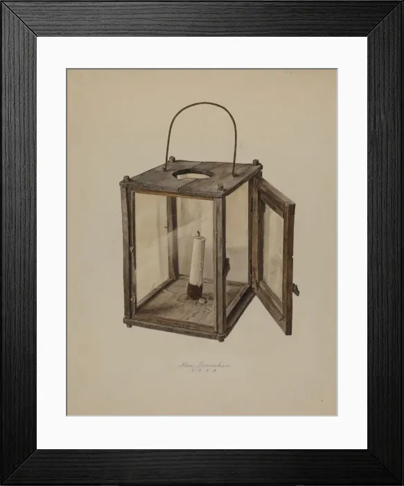 Framed Print : Candle Lantern, 1938. Creator: Max Fernekes Framed Print : Candle Lantern, 1938. Creator: Max Fernekes