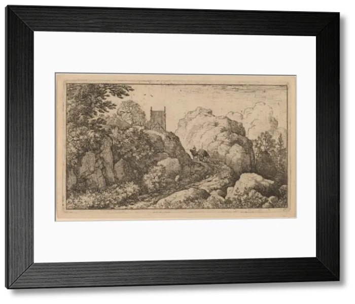 Framed Print : Cart in a Narrow Pass, probably c. 1645 / 1656. Creator: Allart van Everdingen Framed Print : Cart in a Narrow Pass, probably c. 1645 / 1656. Creator: Allart van Everdingen