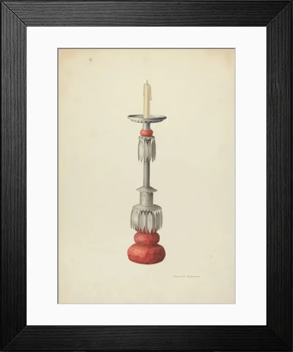 Framed Print : Candlestick (One of a Pair), c. 1941. Creator: Juanita Donahoo Framed Print : Candlestick (One of a Pair), c. 1941. Creator: Juanita Donahoo