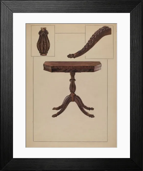 Framed Print : Card Table, 1935 / 1942. Creator: Bessie Forman Framed Print : Card Table, 1935 / 1942. Creator: Bessie Forman