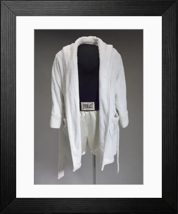 Framed Print : Robe and trunks worn by Denzel Washington as Rubin Carter in The Hurricane, 1999 Framed Print : Robe and trunks worn by Denzel Washington as Rubin Carter in The Hurricane, 1999