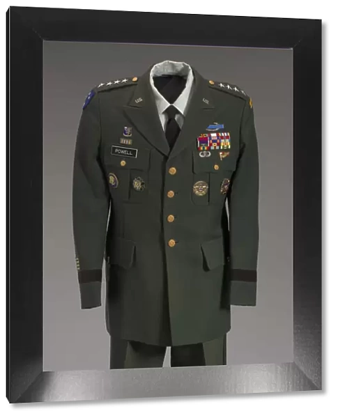 US Army green service uniform worn by Colin L. Powell, 1989-1993