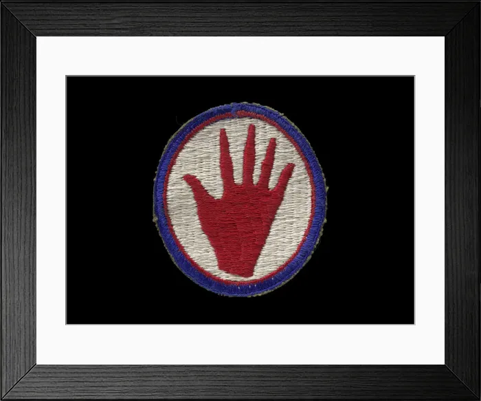 Framed Print : Reproduction patch with Red Hand emblem, late 20th century. Creator: Unknown Framed Print : Reproduction patch with Red Hand emblem, late 20th century. Creator: Unknown