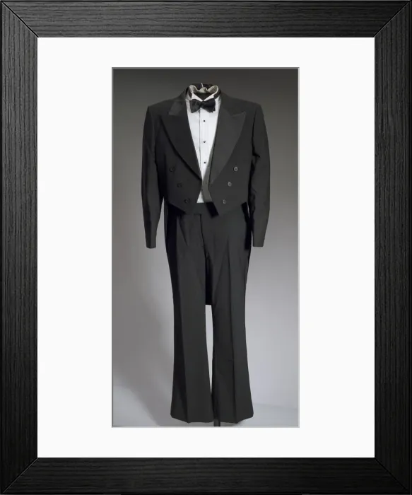 Framed Print : Black tail coat with white pocket handkerchief worn by Cab Calloway, 1976-1995 Framed Print : Black tail coat with white pocket handkerchief worn by Cab Calloway, 1976-1995