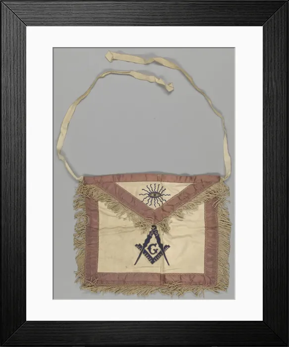 Framed Print : Leather Masonic apron owned by H. C. Anderson, mid 20th century. Creator: Unknown Framed Print : Leather Masonic apron owned by H. C. Anderson, mid 20th century. Creator: Unknown