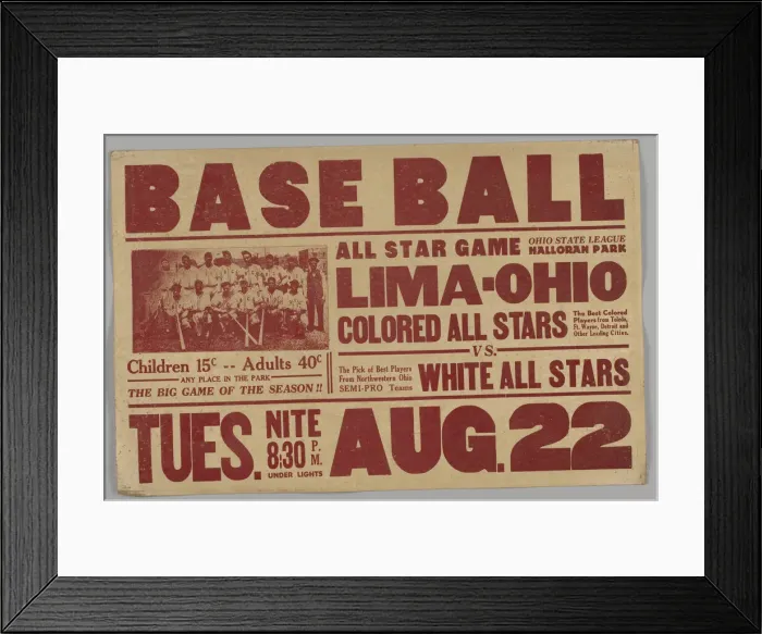 Framed Print : Poster for an All Stars baseball game, 1930s. Creator: Unknown Framed Print : Poster for an All Stars baseball game, 1930s. Creator: Unknown