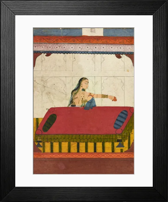 Framed Print : A forlorn lover, fragment from a Rasamanjari, ca. 1710-ca. 1715. Creator: Golu Framed Print : A forlorn lover, fragment from a Rasamanjari, ca. 1710-ca. 1715. Creator: Golu