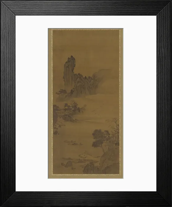 Framed Print : Landscape with Ferry Boats, Qing dynasty, 18th century. Creator: Unknown Framed Print : Landscape with Ferry Boats, Qing dynasty, 18th century. Creator: Unknown