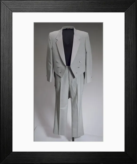 Framed Print : Grey tail coat worn by Cab Calloway, 1976-1995. Creator: After Six Framed Print : Grey tail coat worn by Cab Calloway, 1976-1995. Creator: After Six