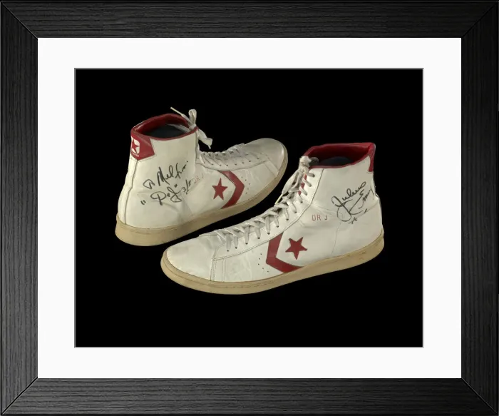 Framed Print : Sneakers worn by Julius Dr. J'Erving and inscribed to Doc Stanley, ca. 1981 Framed Print : Sneakers worn by Julius Dr. J'Erving and inscribed to Doc Stanley, ca. 1981