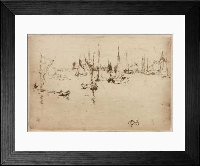 Framed Print : Barges, Dordrecht, 1884. Creator: James Abbott McNeill Whistler Framed Print : Barges, Dordrecht, 1884. Creator: James Abbott McNeill Whistler
