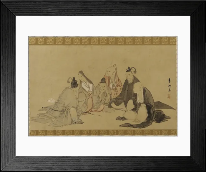 Framed Print : The Six Immortal Poets, Edo period, late 18th-early 19th century. Creator: Hishikawa Sori Framed Print : The Six Immortal Poets, Edo period, late 18th-early 19th century. Creator: Hishikawa Sori