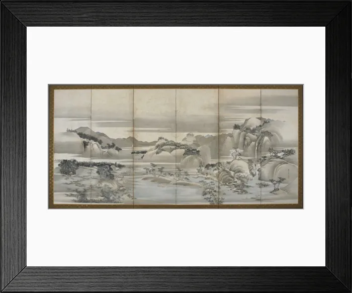 Framed Print : Landscapes of the Four Seasons: Spring and Summer, Edo period Framed Print : Landscapes of the Four Seasons: Spring and Summer, Edo period