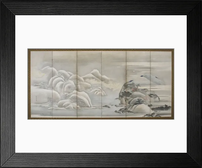 Framed Print : Landscape: two of the four seasons; autumn and winter, Edo period Framed Print : Landscape: two of the four seasons; autumn and winter, Edo period