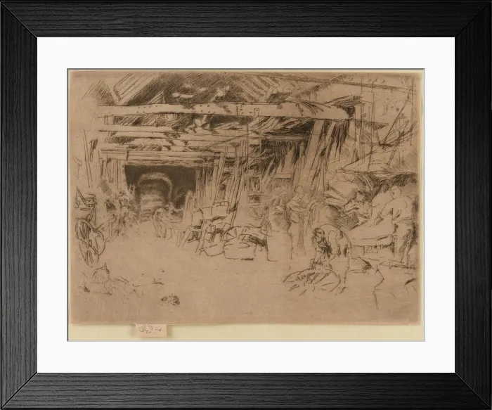Framed Print : Wheelwright, 1879-1880. Creator: James Abbott McNeill Whistler Framed Print : Wheelwright, 1879-1880. Creator: James Abbott McNeill Whistler