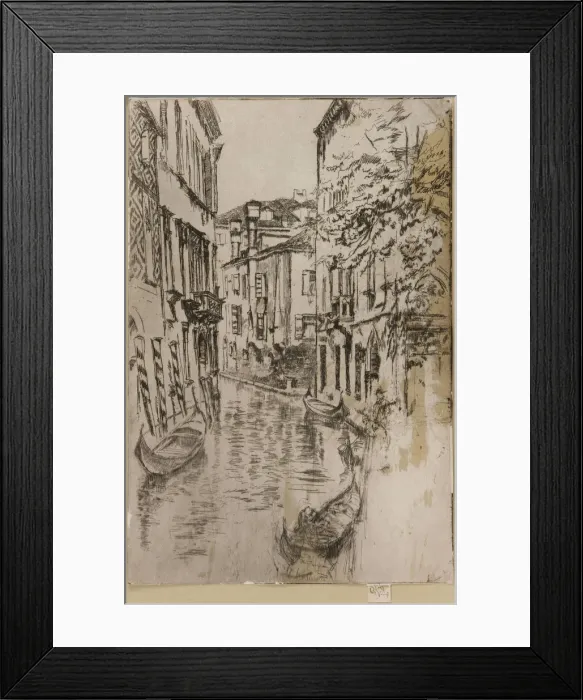 Framed Print : Quiet Canal, 1879-1880. Creator: James Abbott McNeill Whistler Framed Print : Quiet Canal, 1879-1880. Creator: James Abbott McNeill Whistler