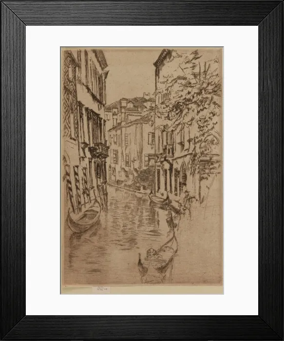 Framed Print : Quiet Canal, 1879-1880. Creator: James Abbott McNeill Whistler Framed Print : Quiet Canal, 1879-1880. Creator: James Abbott McNeill Whistler