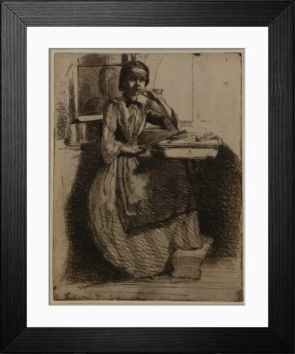 Framed Print : Gretchen at Heidelberg, 1858. Creator: James Abbott McNeill Whistler Framed Print : Gretchen at Heidelberg, 1858. Creator: James Abbott McNeill Whistler