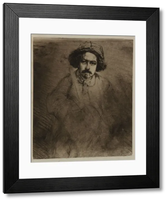 Framed Print : J. Becquet, Sculptor, 1859. Creator: James Abbott McNeill Whistler Framed Print : J. Becquet, Sculptor, 1859. Creator: James Abbott McNeill Whistler
