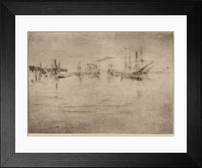 Framed Print : Nocturne Shipping, 1879-1880. Creator: James Abbott McNeill Whistler Framed Print : Nocturne Shipping, 1879-1880. Creator: James Abbott McNeill Whistler