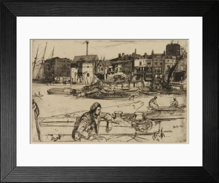 Framed Print : Black Lion Wharf, 1859. Creator: James Abbott McNeill Whistler Framed Print : Black Lion Wharf, 1859. Creator: James Abbott McNeill Whistler