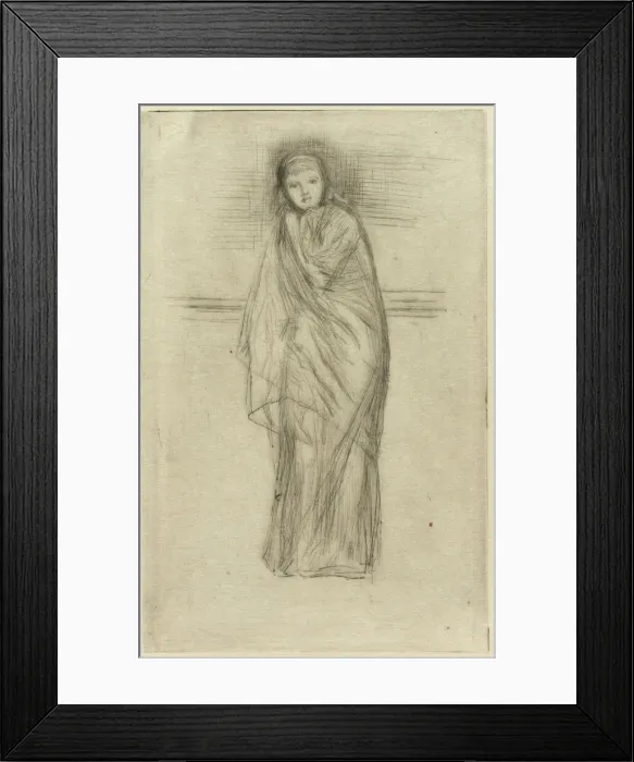 Framed Print : Draped Model, 1870. Creator: James Abbott McNeill Whistler Framed Print : Draped Model, 1870. Creator: James Abbott McNeill Whistler
