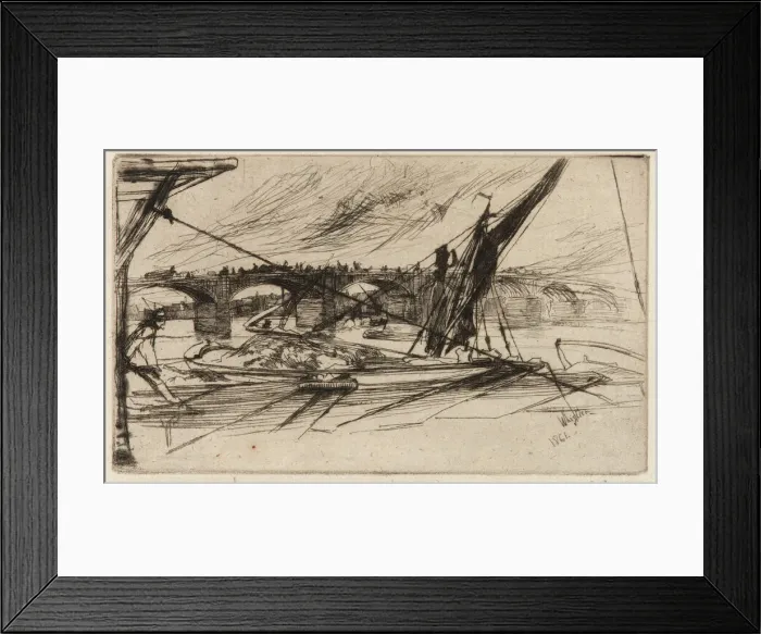 Framed Print : Vauxhall Bridge, 1861. Creator: James Abbott McNeill Whistler Framed Print : Vauxhall Bridge, 1861. Creator: James Abbott McNeill Whistler